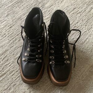 Jeffrey Campbell Black Lace Up Winter Boots